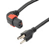 Picture of IEC LOCK C13+ Down angled to NEMA 5-15P, 15A, 125V, 10ft