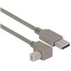 Picture of Right Angle USB Cable, Straight A Male / Up Angle B Male, 0.75M