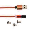 Picture of 540 degrees Rotating Smart Indicator Magnetic Cable, USB A to Type C/Micro/Lighting Compatible, M/M, 5 Volt, 1 Amp, 2 Meter