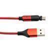 Picture of 180 degrees Rotating Head Red Nylon Braided Cable, USB 2.0 A Male to Micro Male, 5 Volt, 2.4 Amp, 1 Meter