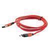 Picture of 180 degrees Rotating Head Red Nylon Braided Cable, USB 2.0 A Male to Micro Male, 5 Volt, 2.4 Amp, 1 Meter