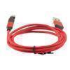 Picture of 180 degrees Rotating Head Red Nylon Braided Cable, USB 2.0 A Male to Micro Male, 5 Volt, 2.4 Amp, 2 Meter