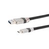Picture of Ruggedized USB 3.0 Cable Assembly, A Male to C Male with Die Cast Shells and Optional Vision Thumbscrews, 28/26/22AWG, PVC, BLK, 3.0M