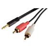Picture of One 3.5mm Male (Stereo) to Two RCA Male Y cable, 1.0 ft