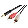 Picture of One 3.5mm Male (Stereo) to Two RCA Male Y cable, 1.0 ft
