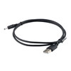 Picture of DC Power Cable, USB To 2.5mm/0.7mm Male, PVC, Black, 24 AWG, 3-Foot