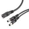 Picture of DC Power Cable, 2 Way Split, 5.5mm/2.1mm Male To Female, PVC, Black, 22 AWG, 1-Foot