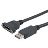 Picture of DisplayPort Digital Cable Assembly Supporting 16K and HDR as specified in DisplayPort 2.0, Male to Panel Mount Female, PVC, Black, 2M