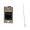 Picture of Ethernet Category 6a/7 10gig Ultra Short-Body Tool-less IDC Keystone Jack Panel Mount Flange Style Kit, RJ45, Unshielded, Black
