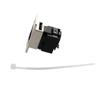 Picture of Ethernet Category 6a/7 10gig Ultra Short-Body Tool-less IDC Keystone Jack Panel Mount Flange Style Kit, RJ45, Unshielded, Black