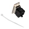 Picture of Ethernet Category 6a/7 10gig Ultra Short-Body Tool-less IDC Keystone Jack Panel Mount Flange Style Kit, RJ45, Unshielded, Black