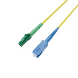 Picture of Fiber Optic Patch Cable, Simplex LC APC to SC UPC, SM OS2, 2.0mm LSZH, Yellow-1M