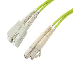 Picture of Fiber Optic Patch Cable, Dual LC UPC to SC UPC, MM OM5, 2.0mm Riser, Lime Green-10M