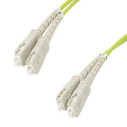 Picture of Fiber Optic Patch Cable, Dual SC UPC to SC UPC, MM OM5, 2.0mm Riser, Lime Green-10M
