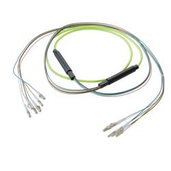 Picture of 6-Fiber LC UPC to LC UPC, OM5 Multimode Distribution Cable, 5.0mm LSZH, 2.0mm breakout, Lime Green-10M