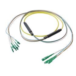 Picture of 6-Fiber LC APC to SC APC, OS2 Single Mode Distribution Cable, 5.0mm Riser, 2.0mm breakout, Yellow-30M