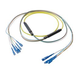 Picture of 6-Fiber SC UPC to SC UPC, OS2 Single Mode Distribution Cable, 5.0mm Riser, 2.0mm breakout, Yellow-30M