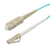 Picture of LC/UPC to SC/UPC 10GB Laser Optimized Multimode Simplex Fiber Patch Cable - Plenum - OM3-5M