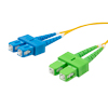 Picture of Fiber Optic Patch Cable SC/APC to SC/UPC Duplex 9/125 single mode OS2 LSZH, 3 meter
