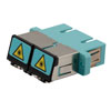 Picture of Fiber Coupler, SC/SC Duplex, External Shutter, Side Spring, w/Flange, Aqua