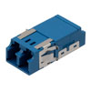 Picture of Fiber Coupler, LC/LC SlimLine Duplex, Translucent Internal Shutter, Side Spring, High Density Reduced Height, No Flange, Blue