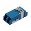 Picture of Fiber Coupler, LC/LC SlimLine Duplex, Translucent Internal Shutter, Vertical Spring, High Density Reduced Height, No Flange, Blue