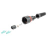 Picture of IP68 ODVA Compatible LC Duplex Connector, MM 10G Duplex Aqua, 4.8mm, no Dust Cap