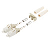 Picture of Fiber Connector, LC Duplex, for 3.0mm MMF, Beige, Short boot w/ Unibody Eyelet and Crimp-ring