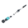 Picture of Fiber Connector, MPO Male, 12 Fiber, for 4.0mm MMF, Aqua, Short boot, Low-loss
