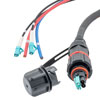 Picture of Fiber optic, IP68 Hybrid LC/UPC (2x 12AWG pin contacts) to 2x LC/UPC, OM3, 10.5mm LSZH, 5 meter breakout cable assembly