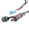 Picture of Fiber optic, IP68 Hybrid LC/UPC (2x 12AWG pin contacts) to 2x LC/UPC, OM4, 10.5mm LSZH, 3 meter breakout cable assembly