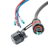 Picture of Fiber optic, IP68 Hybrid LC/UPC (2x 12AWG pin contacts) to 2x LC/UPC, OM4, 10.5mm LSZH, 3 meter breakout cable assembly