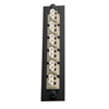 Picture of Fiber Sub Panel LC Duplex Multimode Couplers, 6 count, Bronze Sleeve, Square, Beige Connector, Black