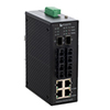 Picture of IES 10 Port Industrial Switch 4x RJ45 10/100TX 4x Duplex SC 100FX Multimode 2km 2x SFP 1000FX