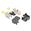 Picture of IX Industrial Right Angle Plug, 10gig, A Key for Ethernet Communications, 90 Degree Up Design, IDC Crimp Type, 24-26AWG Range