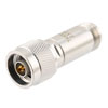 Picture of 20 dB Fixed Attenuator N Male (Plug) to N Female (Jack) DC to 12 GHz Rated to 2 Watts, Brass Body, 1.35:1 VSWR