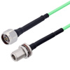 Picture of Low Loss N Male to N Female Bulkhead Cable Assembly with Heavy Duty Heat Shrink Boot using LL142 Coax, 4 FT