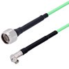 Picture of Low Loss N Male to SMA Male Right Angle Cable Assembly with Heavy Duty Heat Shrink Boot using LL142 Coax, 6 FT