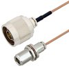 Picture of N Male to N Female Bulkhead Cable Assembly using RG178 Coax, 1.5 FT