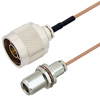Picture of N Male to N Female Bulkhead Cable Assembly using RG178 Coax, 2 FT