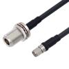 Picture of Low Loss SMA Male to N Female Bulkhead Weatherproof Cable Assembly with Silicone using LMR-240 Coax, 2 FT with Times Microwave Components