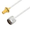 Picture of N Male to SMA Female Bulkhead Cable Assembly using LC085TB Coax, 1 FT