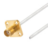 Picture of Hand Formable Test Probe SMA Female 4 Hole Flange to Straight Cut Lead Cable Assembly using LC085TB Coax, Stainless Steel Body, 1 FT
