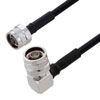 Picture of Outdoor Rated N Male to N Male Right Angle Low PIM Cable Using SPO-250 Coax Using Times Microwave Parts 3 Meters