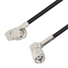 Picture of SMA Male Right Angle to Reverse Polarity SMA Male Right Angle Cable Assembly using RG174 Coax, 4 FT