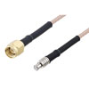 Picture of SMA Male to MCX Plug Cable Assembly using RG-316 Coax, 3 FT with HeatShrink, LF Solder