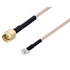 Picture of SMA Male to MCX Plug Right Angle Cable Assembly using RG-316 Coax, 1 FT with HeatShrink, LF Solder