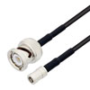 Picture of SMB Plug to BNC Male Cable Assembly using RG174 Coax, 4 FT with HeatShrink