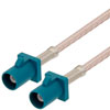 Picture of Water Blue FAKRA Plug to FAKRA Plug Cable Assembly using RG-316 Coax, 3 FT