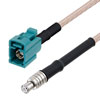 Picture of Water Blue FAKRA Jack to MCX Plug Cable Assembly using RG-316 Coax, 3 FT with HeatShrink